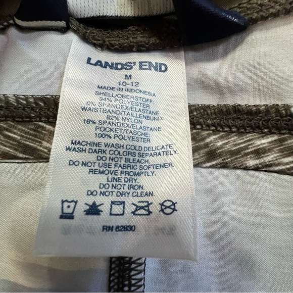 Lands End Active Yoga Pants Women M (10-12) Olive Tan Color Heather Pockets - Picture 12 of 12